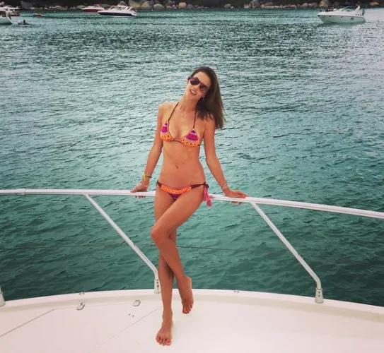 Alessandra Ambrosio Groupie Crochet Triangle Bikini Top, Enjoying Vacation In Brazil