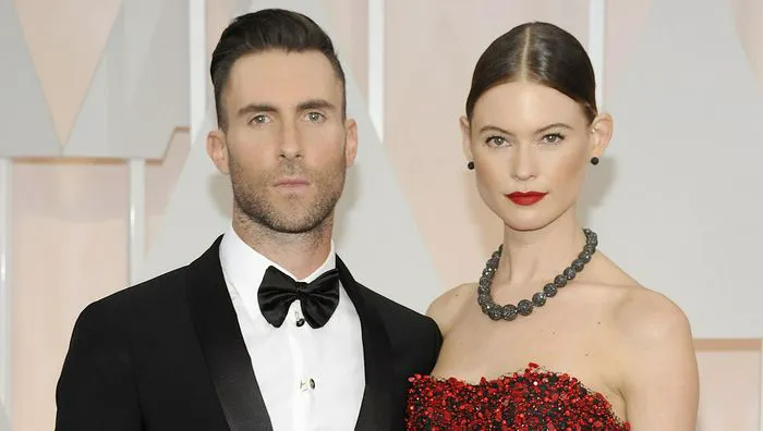 Adam Levine & Behati Prinsloo with Attractive Pose