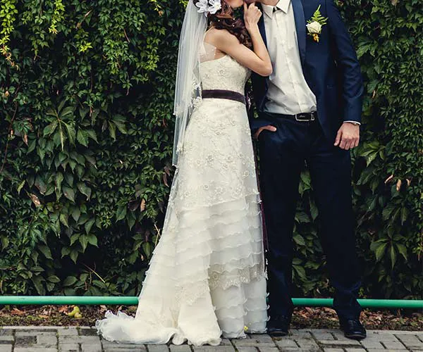 black and white wedding dress