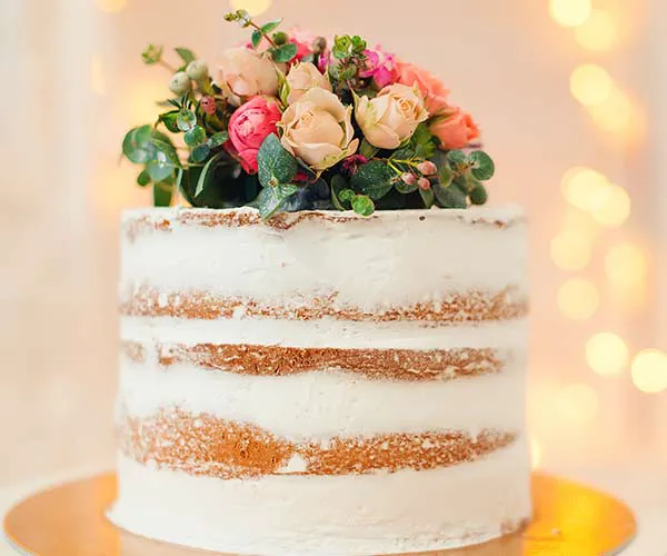 naked wedding cake