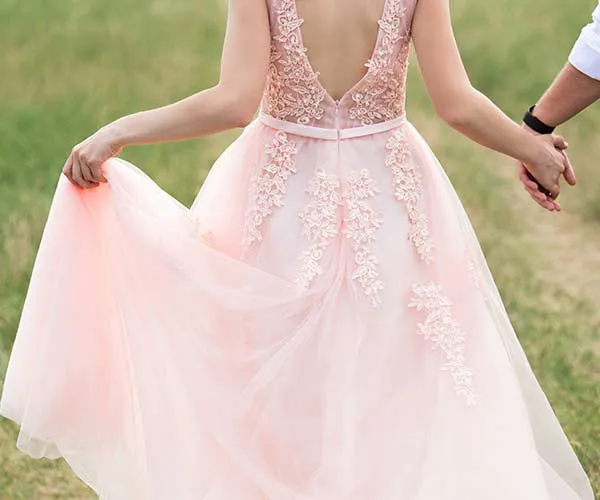 pink wedding dress