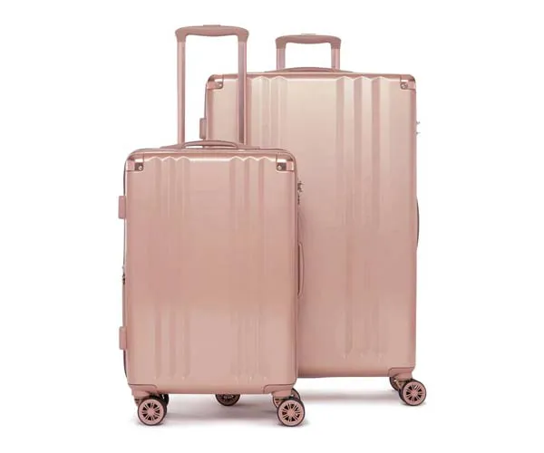 pink matching luggage set