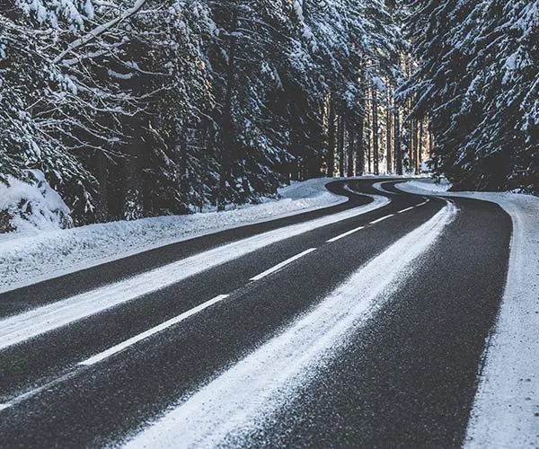snowy windy highway