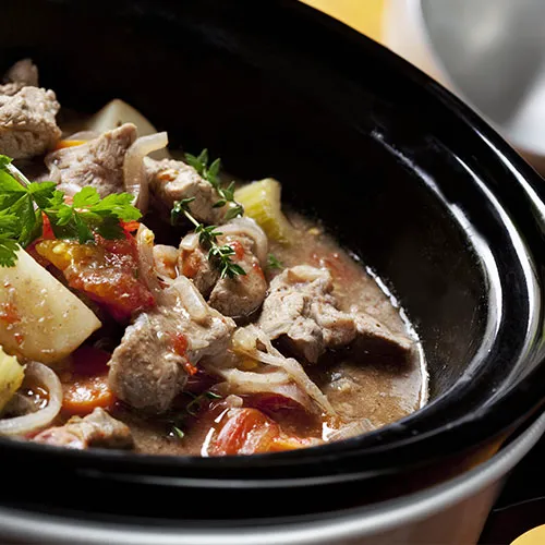"Crockpot with healthy ingredients"