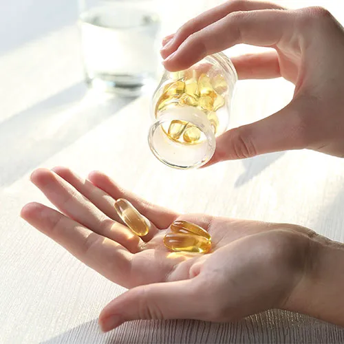 vitamins in hand