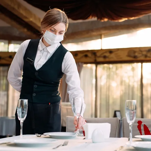 waitress with mask