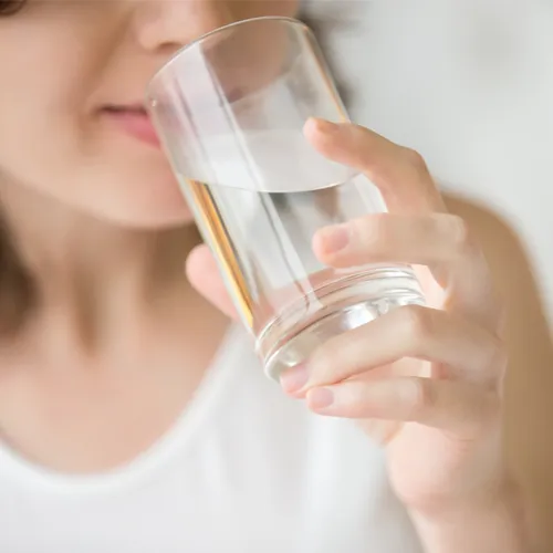 woman drinking water