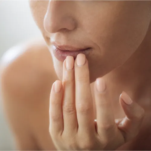 applying chapstick