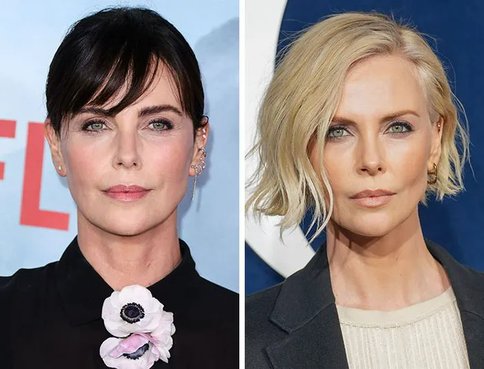 Charlize Theron hair transformation before and after