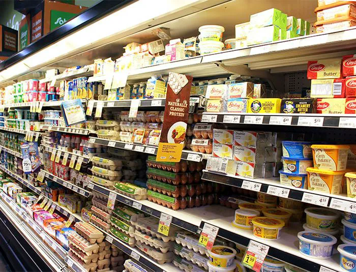 Butter section at grocery store