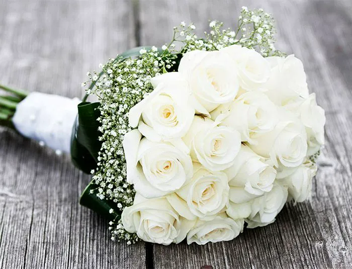 All-white wedding bouquet