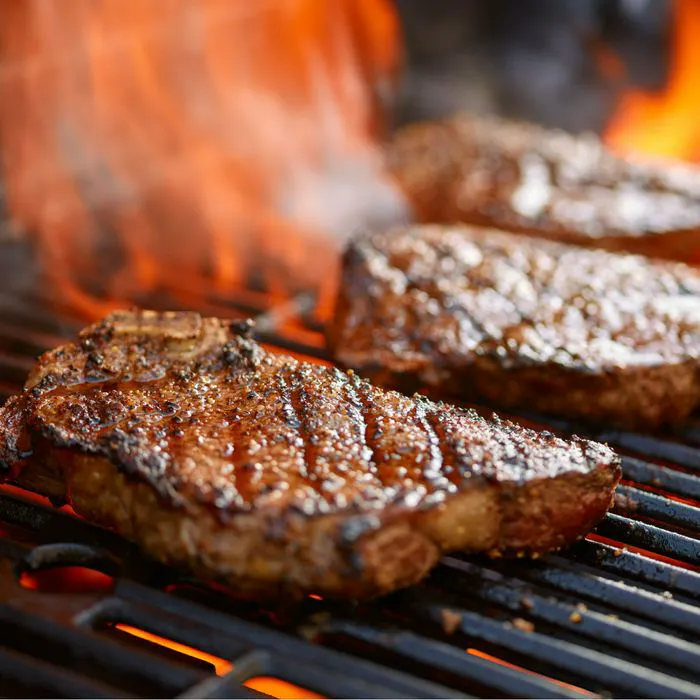 steak on grill