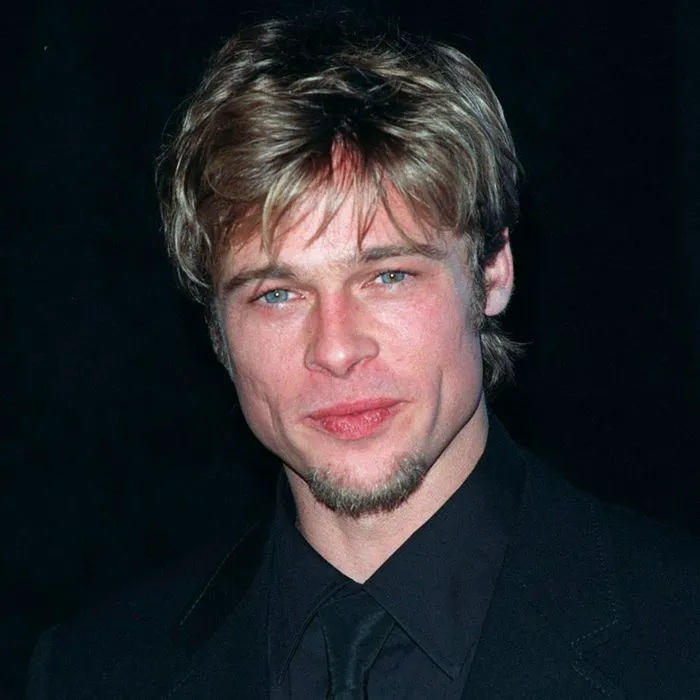 brad pitt 1998 short hair goatee black shirt outdoor event
