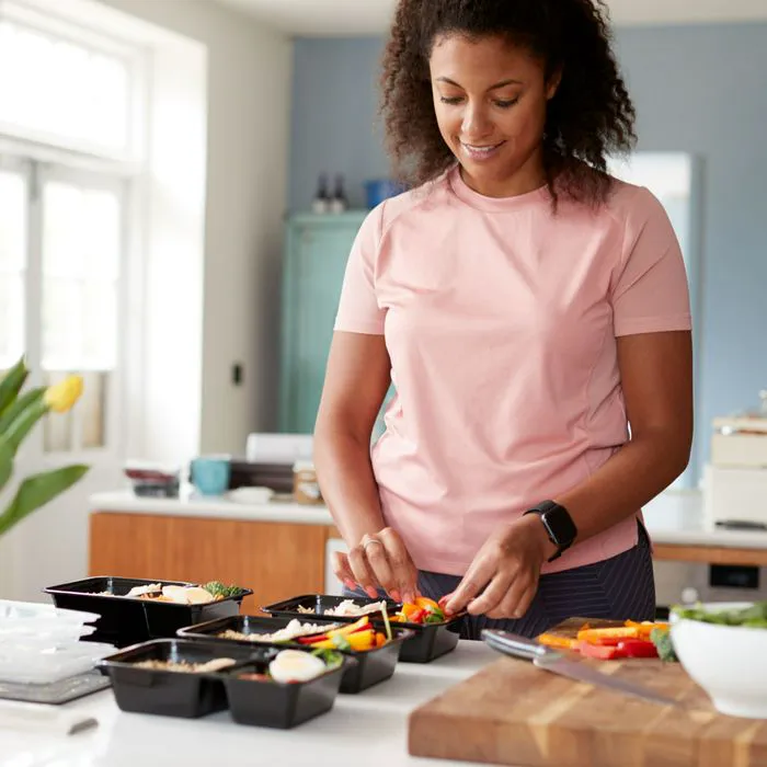 woman practicing portion control