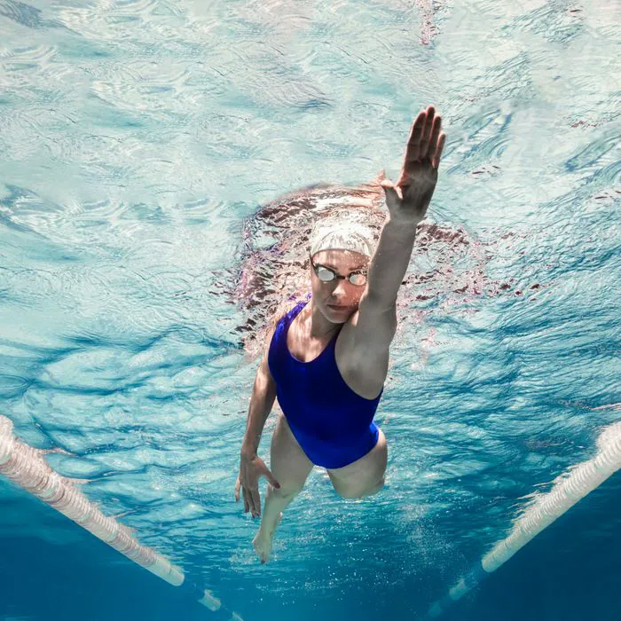 woman swimming in pool