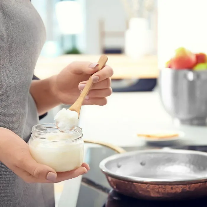 coconut oil in pan