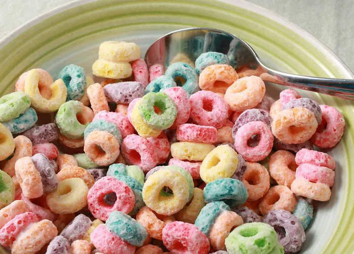 sugary fruity cereal