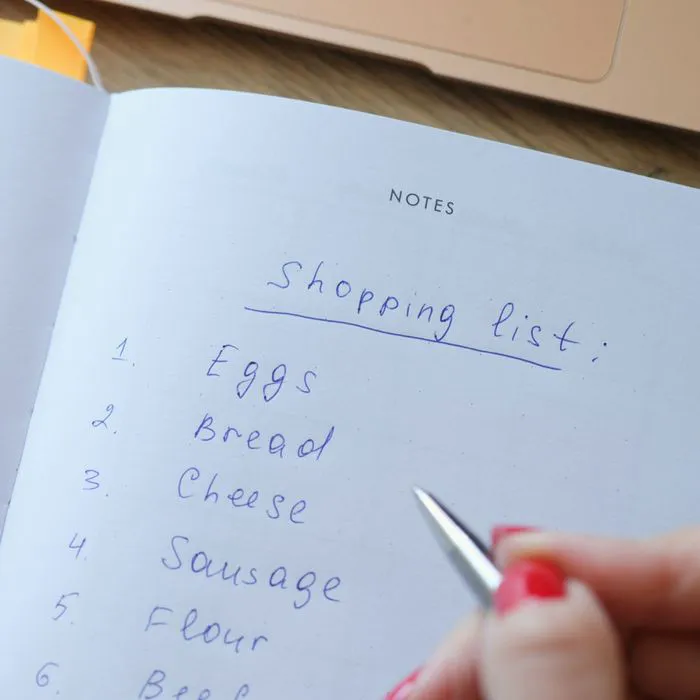 grocery store list