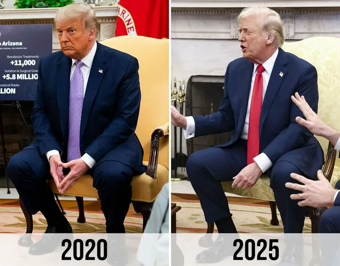 Donald Trump weight loss seated 2022 to 2025