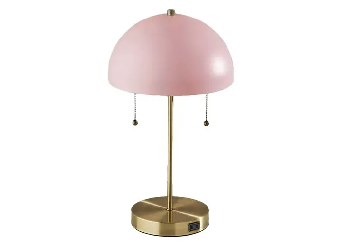 Bowie Antique Brass Table Lamp Light Pink at Target