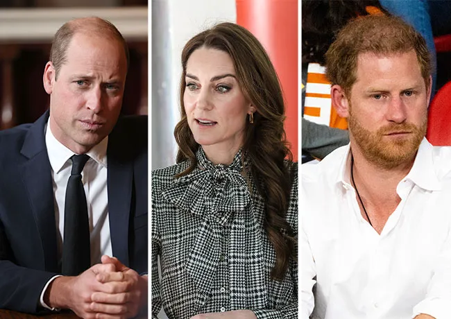 Kate Middleton with Prince Harry and Prince William