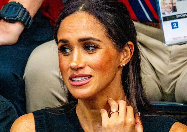 Meghan Markle looking nervous