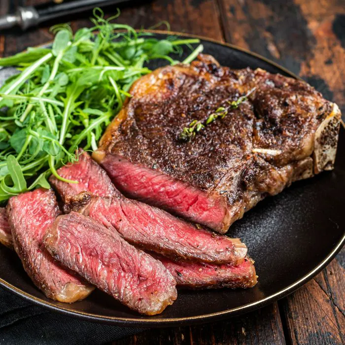 steak and arugula
