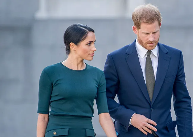 Prince Harry and Meghan Markle green dress