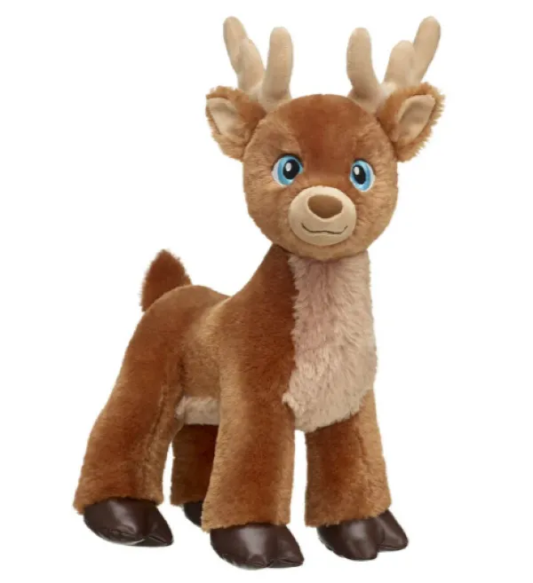 "Another view of a Build-A-Bear Reindeer plushie"