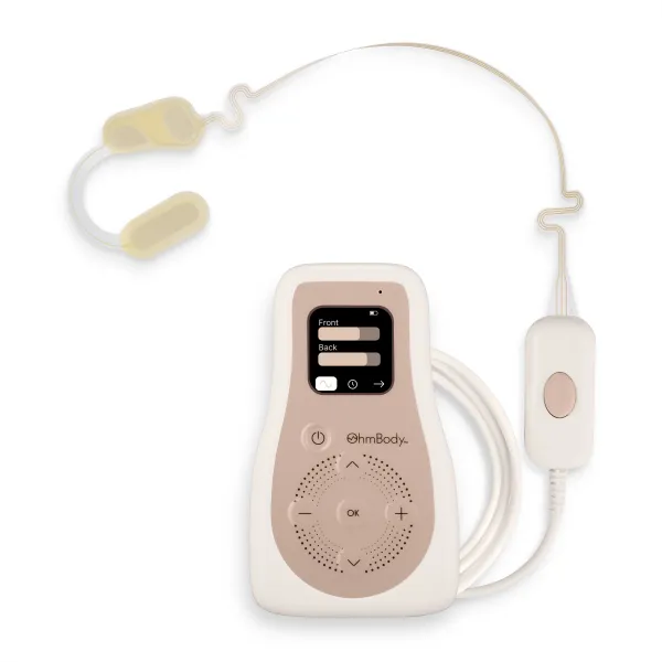 "Close-up of OhmBody device in use"