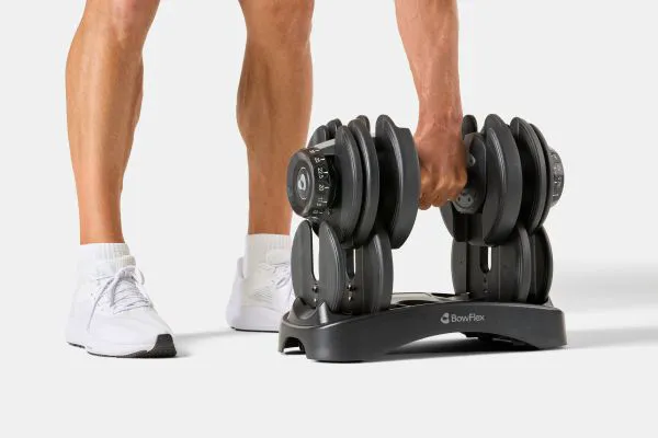 "Side view of BowFlex SelectTech Dumbbells"