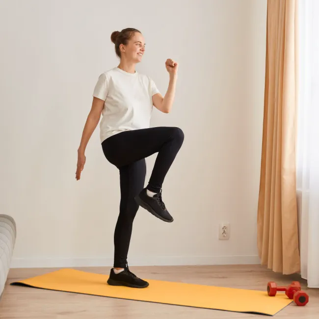"Woman exercising outdoors"