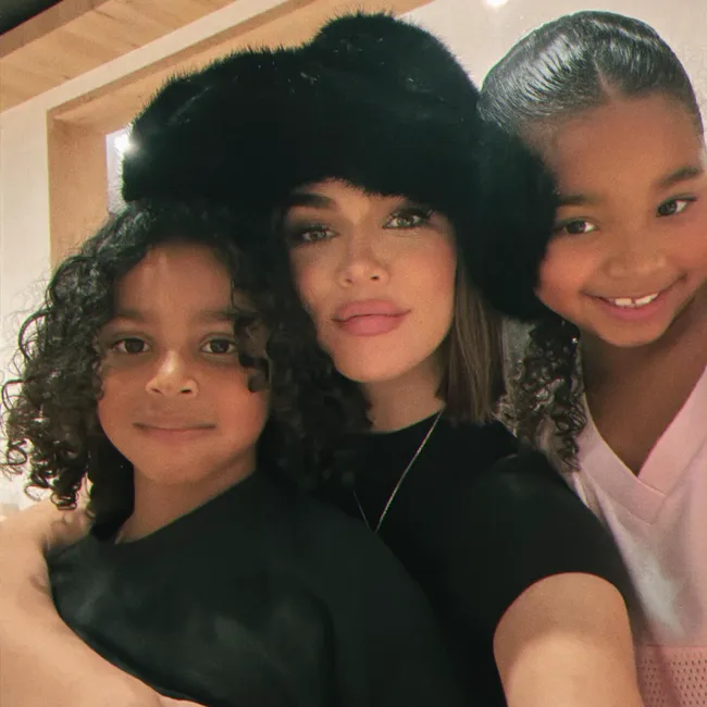 Khloe Kardashian and kids True and Tatum selfie