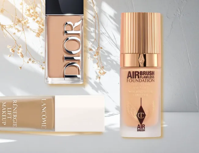 "Foundation makeup product with brush"