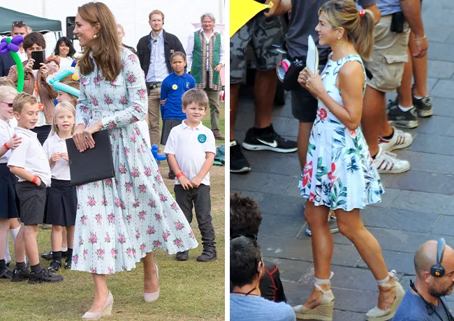 Jennifer Aniston and Kate Middleton wedges