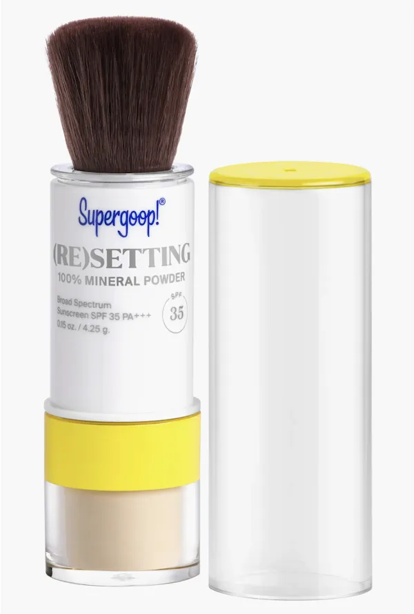 "Supergoop Resetting 100% Mineral Powder Foundation SPF 35 packaging"