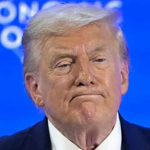 "Donald Trump speaking at the World Economic Forum"