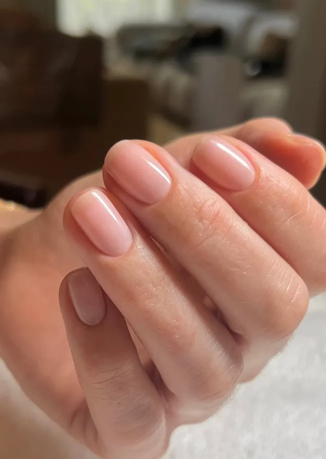 "Bare nail manicure shared by Georgia Rae on Instagram"