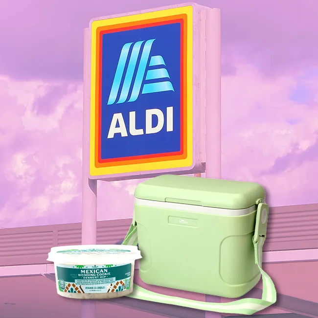 "Cooler filled with Italian wedding cookie dessert from Aldi"