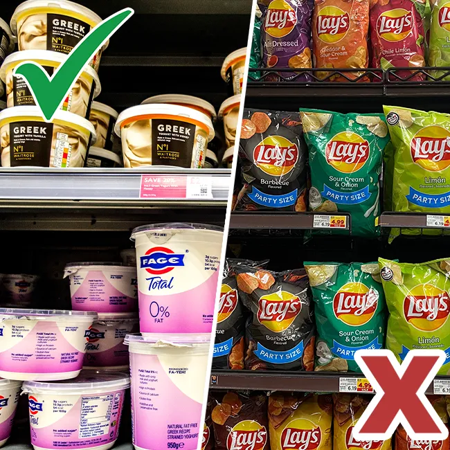 "Greek yogurt and potato chips"
