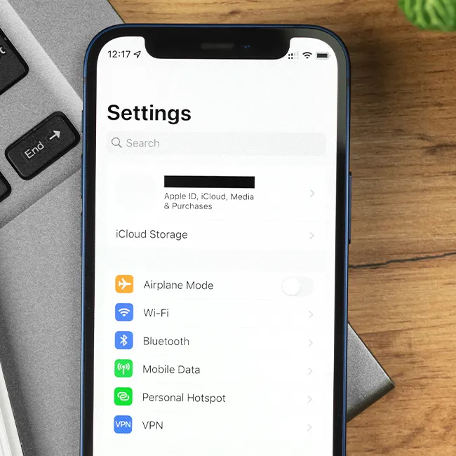 iPhone settings screen shown on device