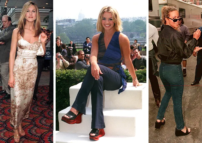 Jennifer Aniston Britney Spears Mariah Carey wedges throwback