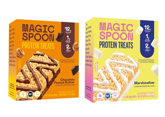 "Magic Spoon protein treats packaging"