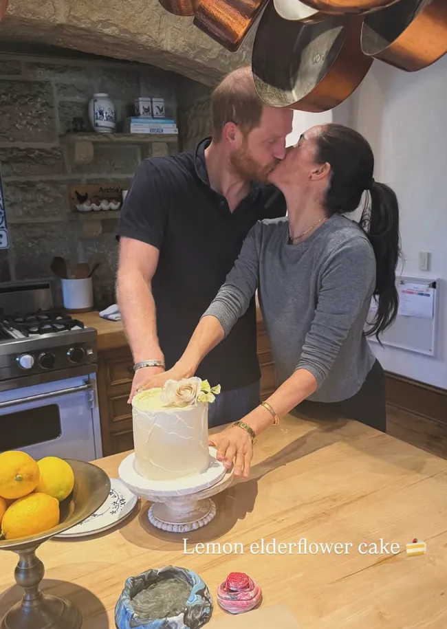 Meghan Markle Instagram Story wedding anniversary cake