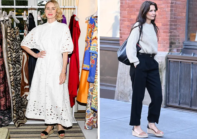 Naomi Watts and Katie Holmes wedges