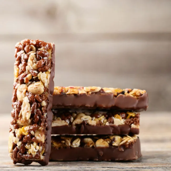 "Assorted protein bars for healthy snacking"