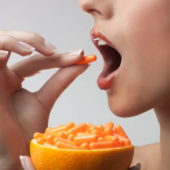 "Vitamin C supplement in capsule form"
