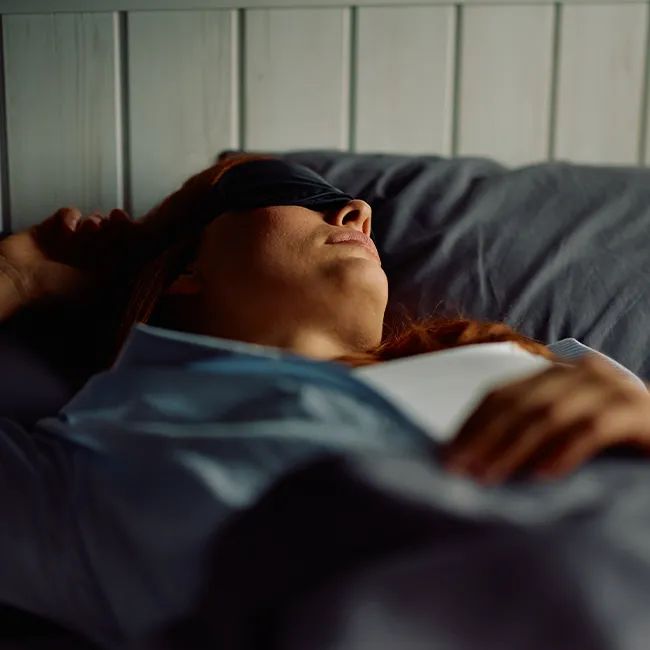 "Woman sleeping soundly"